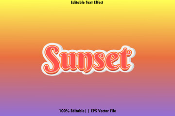 Sunset Editable Text Effect Gradient Style