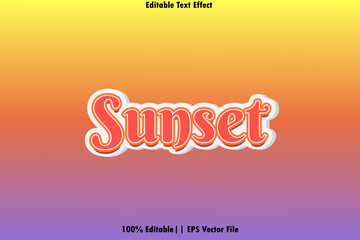 Sunset Editable Text Effect Gradient Style