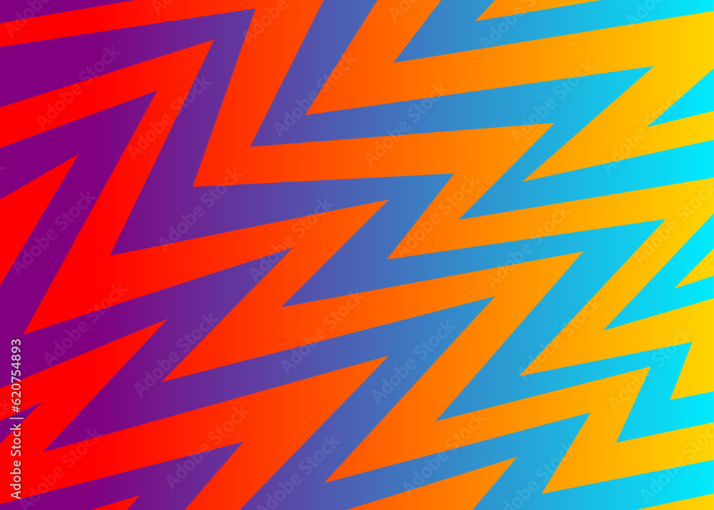 Poster abstract background with gradient color zigzag line pattern
