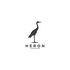 heron logo template vector in white background