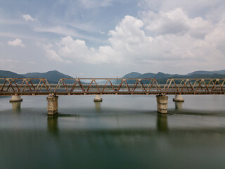 Old iron bridge over the river