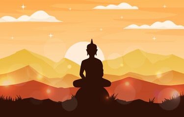 silhouette of a woman meditating