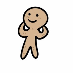 cartoon doodle of a gingerbread man