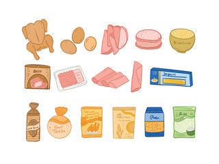 Set Of Food for Cooking and Baking Ingredients
