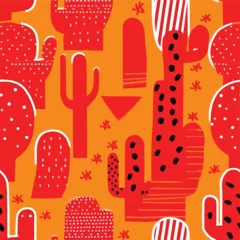 Foto op Canvas Seamless Colorful Cactus Pattern.  Seamless pattern of Cactus in colorful style. Add color to your digital project with our pattern! © MDQDigital