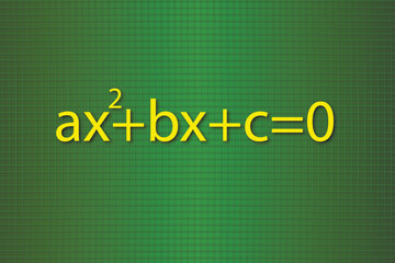 Math background. Formula of quadratic equation. Vector illustration. 