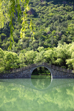 The arch bridge of the Baili Landscape Gallery in Beijing