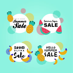 summer sale signs brochure vector. Special price offer coupon for social media post,  promotion ad, shopping flyer, voucher, website campaign and advertising