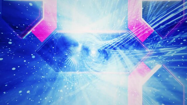 Five seconds Countdown timer with abstract blue digital technology  animation abstract background. Five to zero count down art effect counting timer abstract background.