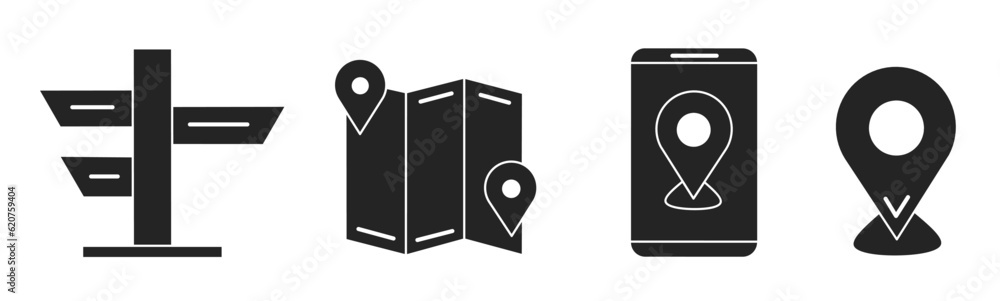 Poster navigation icon vector illustration collection. simple navigation design. stock vector.