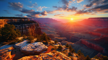 A Sunrise Symphony over the Grand Canyon. Generative Ai