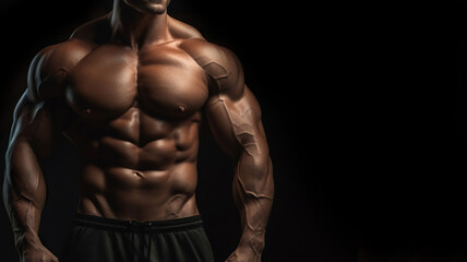 Obraz na płótnie Canvas Dynamic Poses of a Muscular Bodybuilder. Generative Ai
