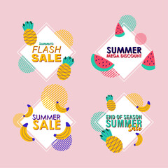 summer sale signs brochure vector. Special price offer coupon for social media post,  promotion ad, shopping flyer, voucher, website campaign and advertising
