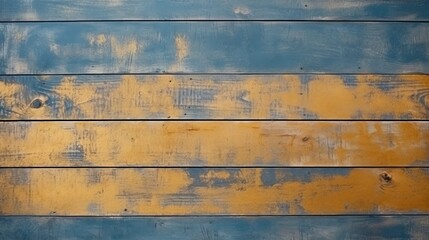 old wooden background. wooden wall blue and yellow. vintage and old style . minimal. 