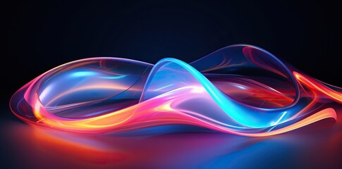 the images of colorful light lines moving over black background