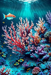 Fototapeta na wymiar Underwater Coral Reef created with Generative AI.