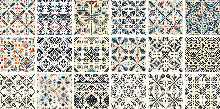 berber inspered pattern for  wall tiles design, mediteranian seamless mosaic, Morrocan zellige and Portuguese Spanish andalusian azulejo, ai generated