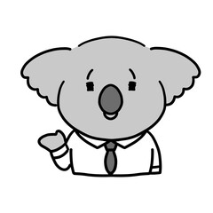 案内をする動物のキャラクター　上半身