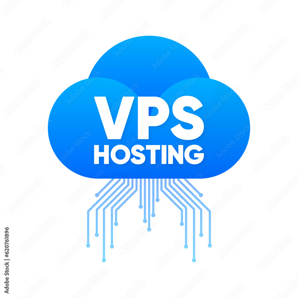 Poster vps hosting. virtual private server. web hosting services infrastructure technology. technology conc