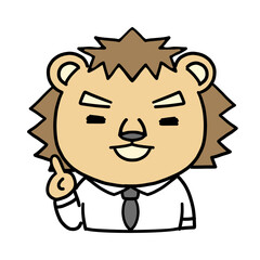 解説をする動物のキャラクター　上半身