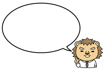 説明をする動物のキャラクターと吹き出し