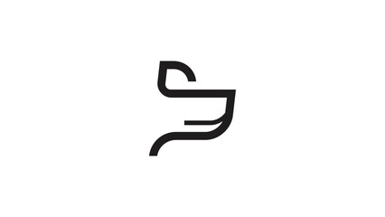 Logo simple dog for pet with line design concept	
