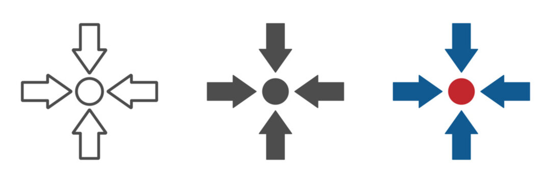 Meeting point flat vector icons set