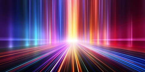 abstract background with colorful spectrum. Bright neon rays and glowing lines, AI Generative