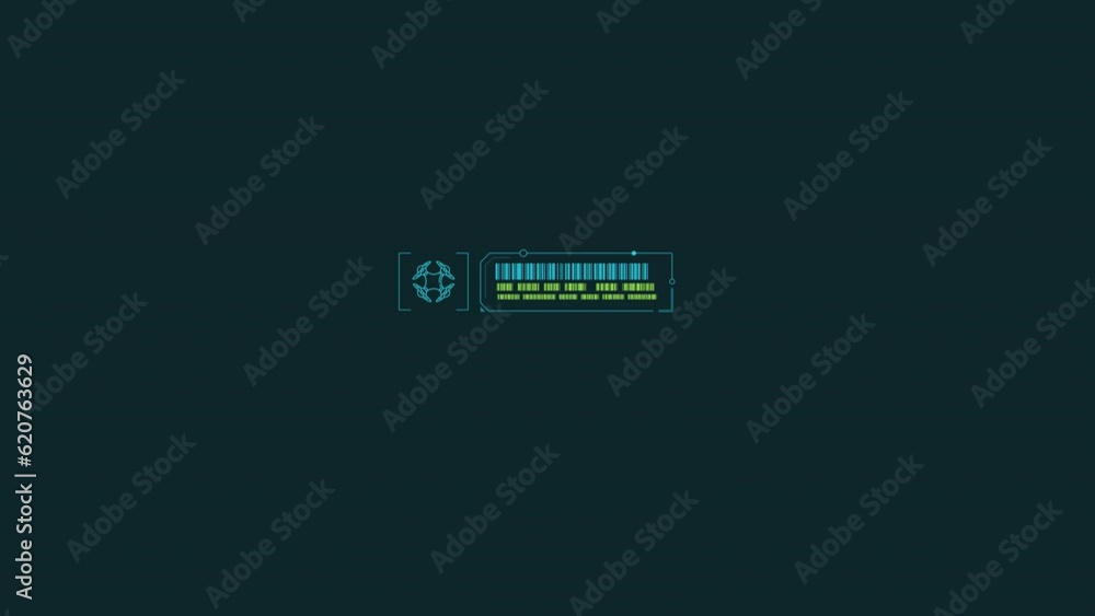 Poster hud element - infographics of decoding with drone icon.