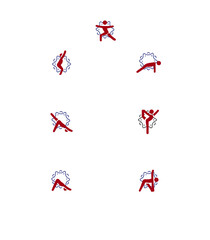 Gymnastics set icon.