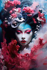  Futuristic Fashion Portrait of Beautiful Geisha