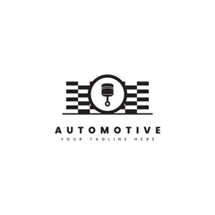 Automotive logo, with machinery backdrop