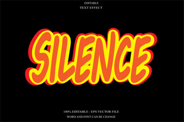Silence editable text effect emboss