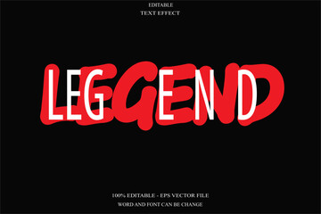 Legend editable text effect emboss