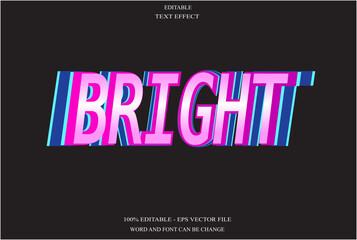 Bright editable text effect emboss