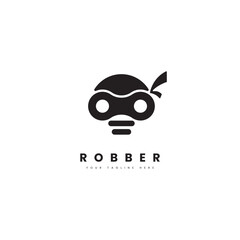 Robber vector logo. Robber mask with a gas mask, for the crime logo.