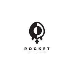 Minimalist rocket logo, for company logo by offering speed.