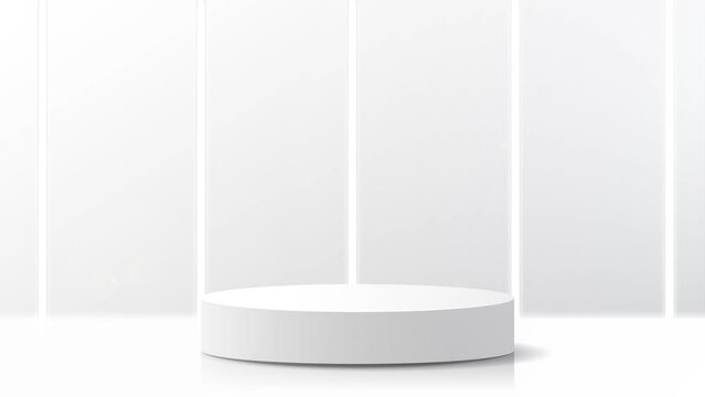minimalist podium with light backdrop isolated white background, suitable for product showcase, presentation, promotion, etc.