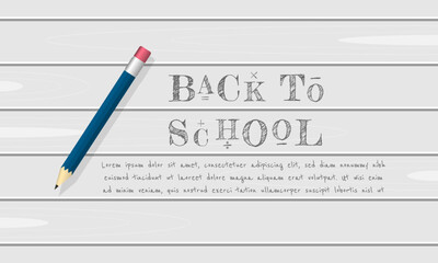Back To School background with a pencil on the board and copy space area