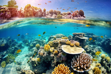 Photo photo of a coral colony on a reef photography