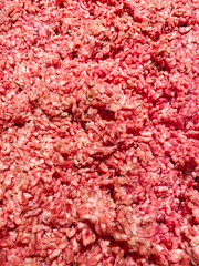 Minced meat background. The texture of the raw minced meat.