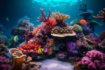 Photo photo of a coral colony on a reef photography