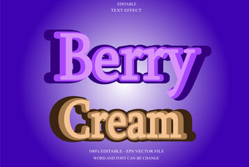 Berry Cream editable text effect emboss