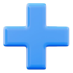 Fototapeta premium Plus sign cross symbol icon 3d illustration isolated on transparent background