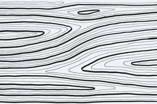 Hand illustrated wood texture line art pattern background