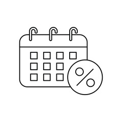 Sales calendar date icon design. Data discount vector illustration. isolated on white background. vector illustration