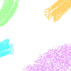 simple square background hand draw vector crayon sketch, orange pink, green, blue