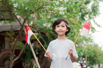 Indonesian girls celebrating independence day