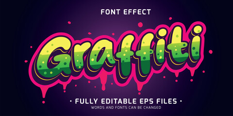 Graffiti text effect. Editable font effect © Bushmandesign