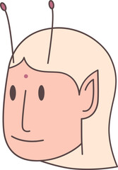 Fairy line filled icon. Face Halloween icon. Face Halloween simple cartoon style. Halloween avatar decorative elements.